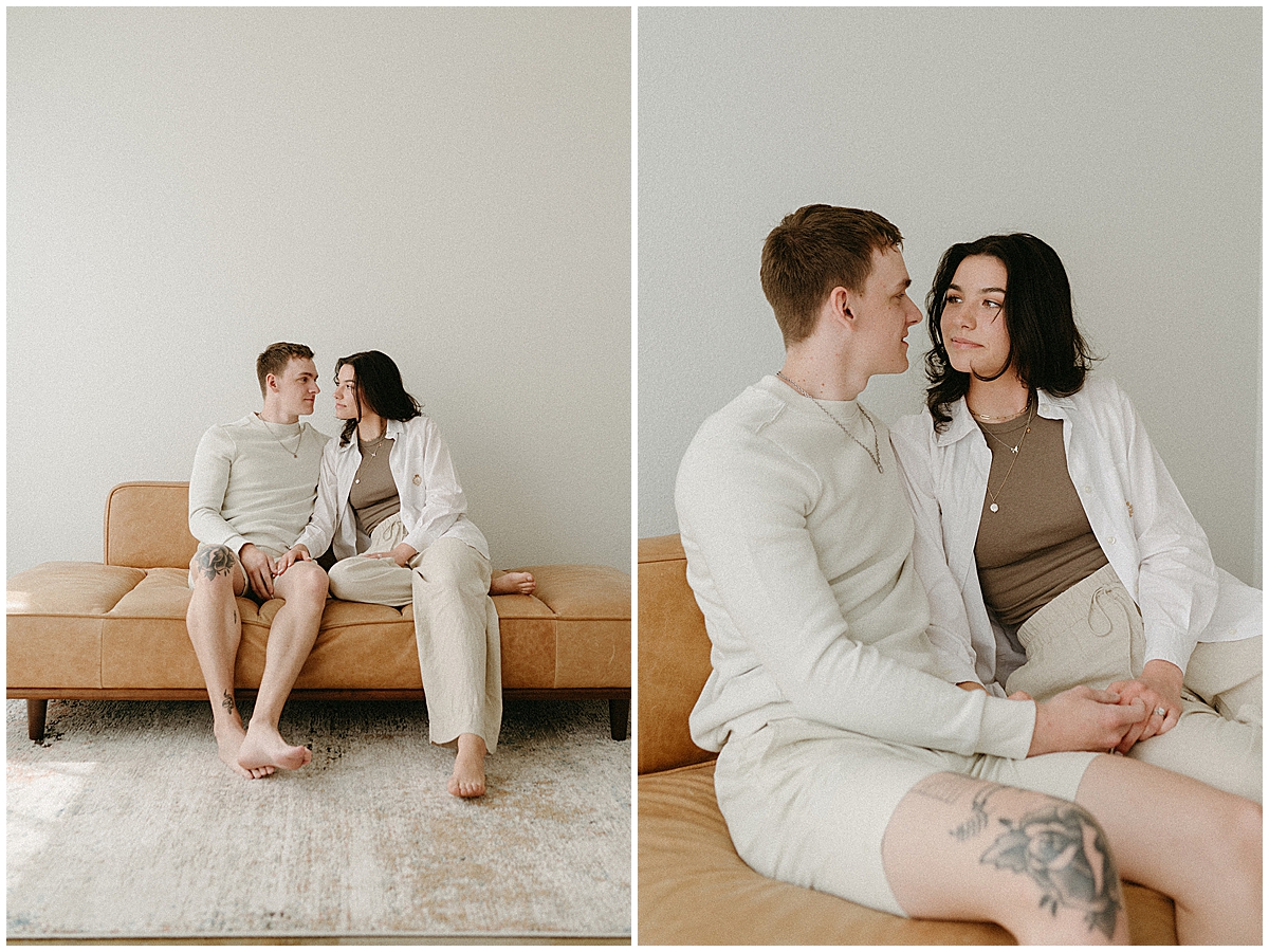Ally and Stacen studio and downtown Dallas engagement photos by Vanessa Martins Photos