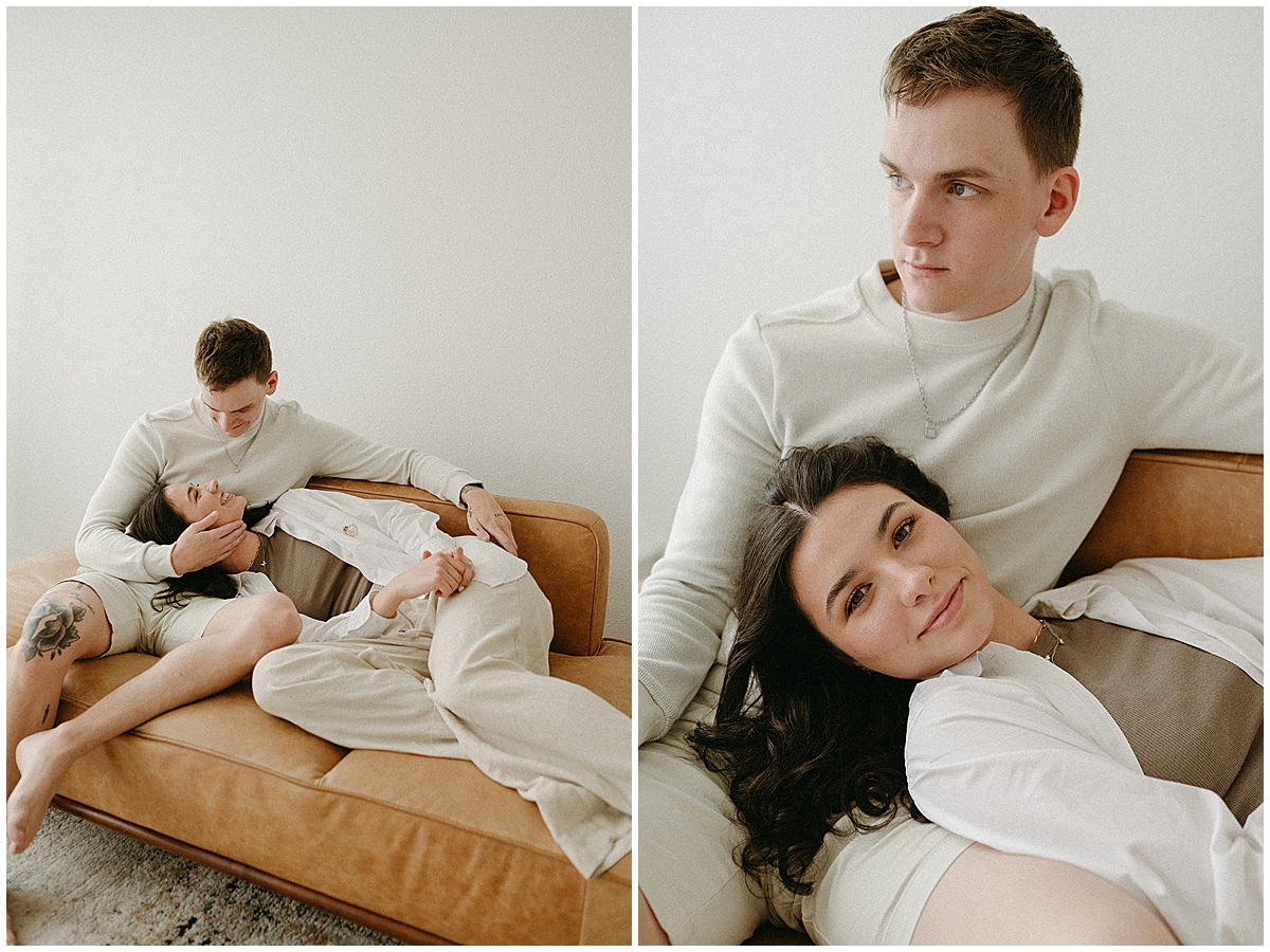 Ally and Stacen studio and downtown Dallas engagement photos by Vanessa Martins Photos