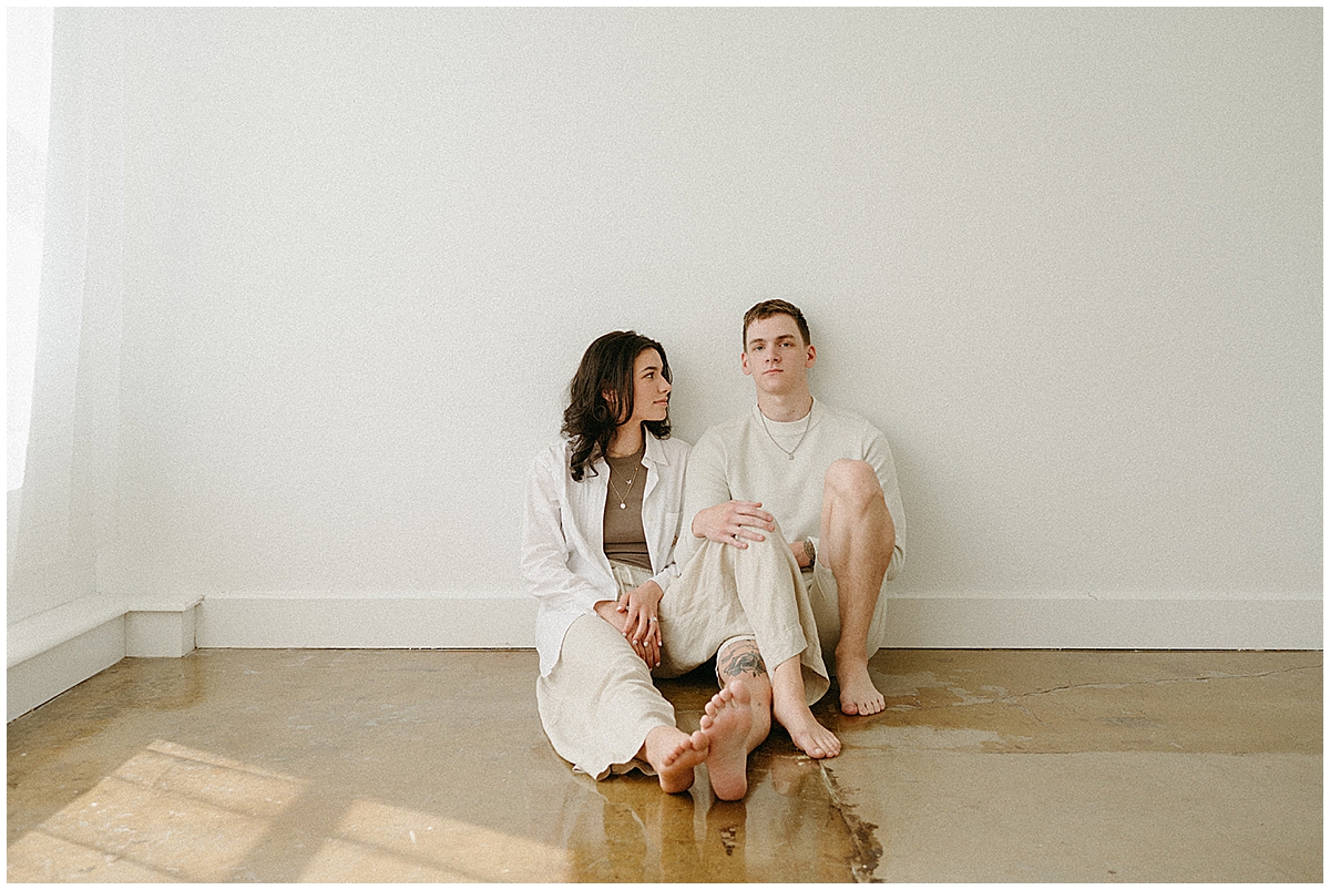 Ally and Stacen studio and downtown Dallas engagement photos by Vanessa Martins Photos